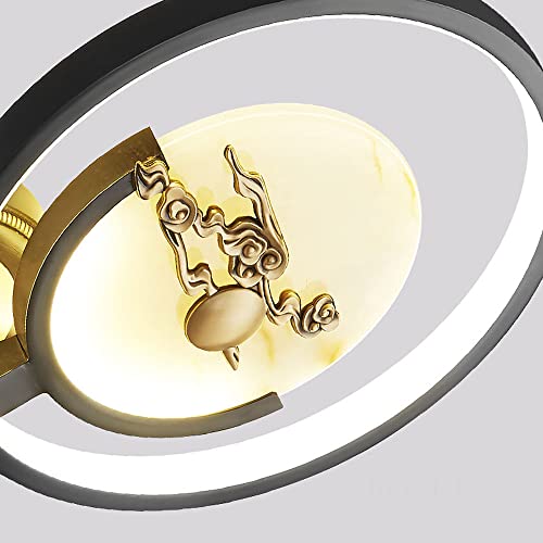 Aplique de pared LED de mármol circular moderno y latón interior L 5
