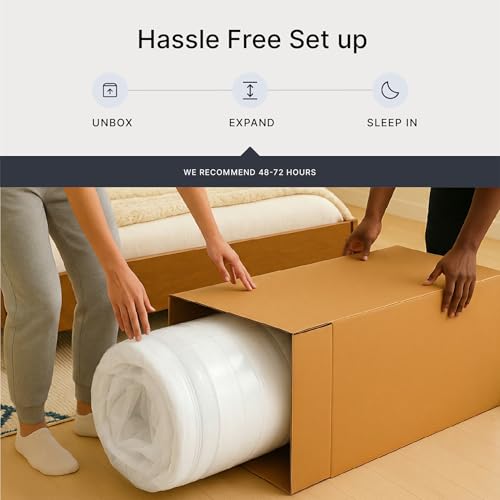 Image of Signature Design by Ashley Queen Size Chime 10 Inch Medium Firm Memory Foam Mattress with Green Tea & Charcoal Gel for Pressure Relief, Fiberglass Free, Mattress In A Box