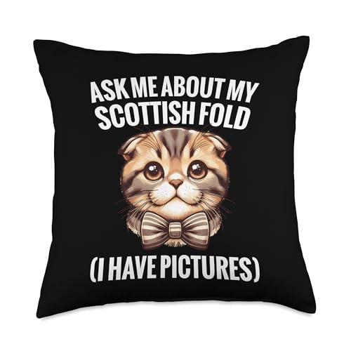 Scottish Fold Cat Owner Kitten Throw Pillow