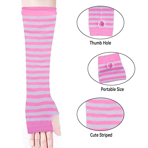 Image of Over Knee Rainbow Thigh High Socks Cosplay Accessories for Women Fashion Wild Long Striped Leg warmers