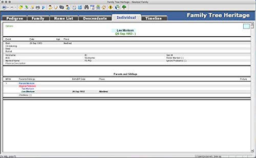 Individual Software PVE-F16M Family Tree Heritage Gold 16 - Mac - Genealogy Software thumb #2