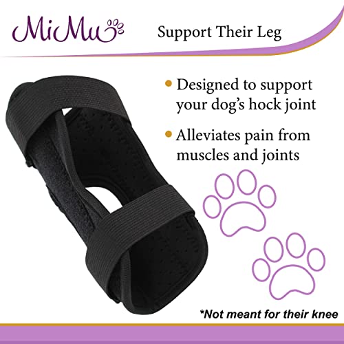 Image of MiMu Rear Dog Leg Brace - 2pk Canine Hock Brace for Small to Medium Sized Dogs - Recovery Dog Hind Leg Support Brace