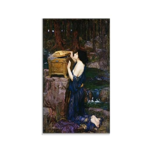 Peinture à l'huile Pandora 1896 de William Waterhouse | Toile grand format MOBYAT 120x70cm sans cadre