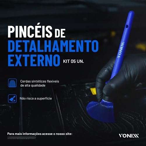 vonixx KIT 5 PINCEIS DETALHAMENTO - EXTERNO