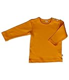 Baby Kinder Langarmshirt Bio-Baumwolle 13 Farben T-Shirt Shirt Jungen Mädchen Gr. 50/56 bis 140 (86-92, gelb-Sonnen)