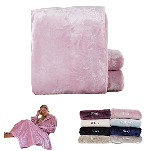TowelsRus Tan Suave acurrucarse cobija, Azul Rosado