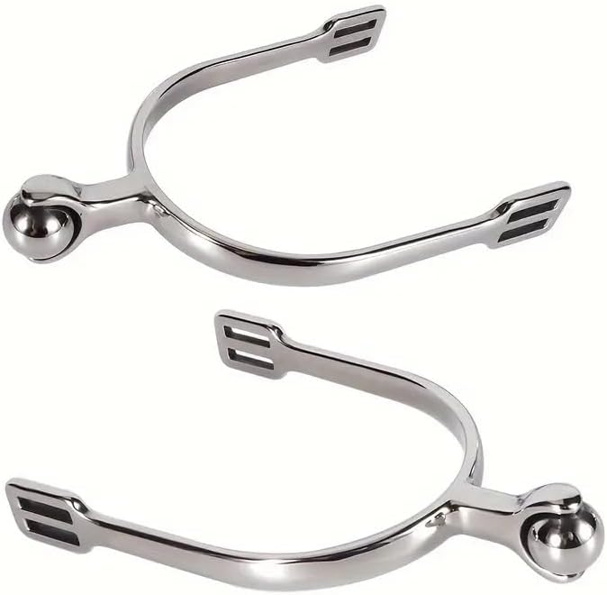 Set of 2, Creative Cowboy Spurs, Silvery Stainless Steel Spurs with Rotating Ball, More Suitable for Women
