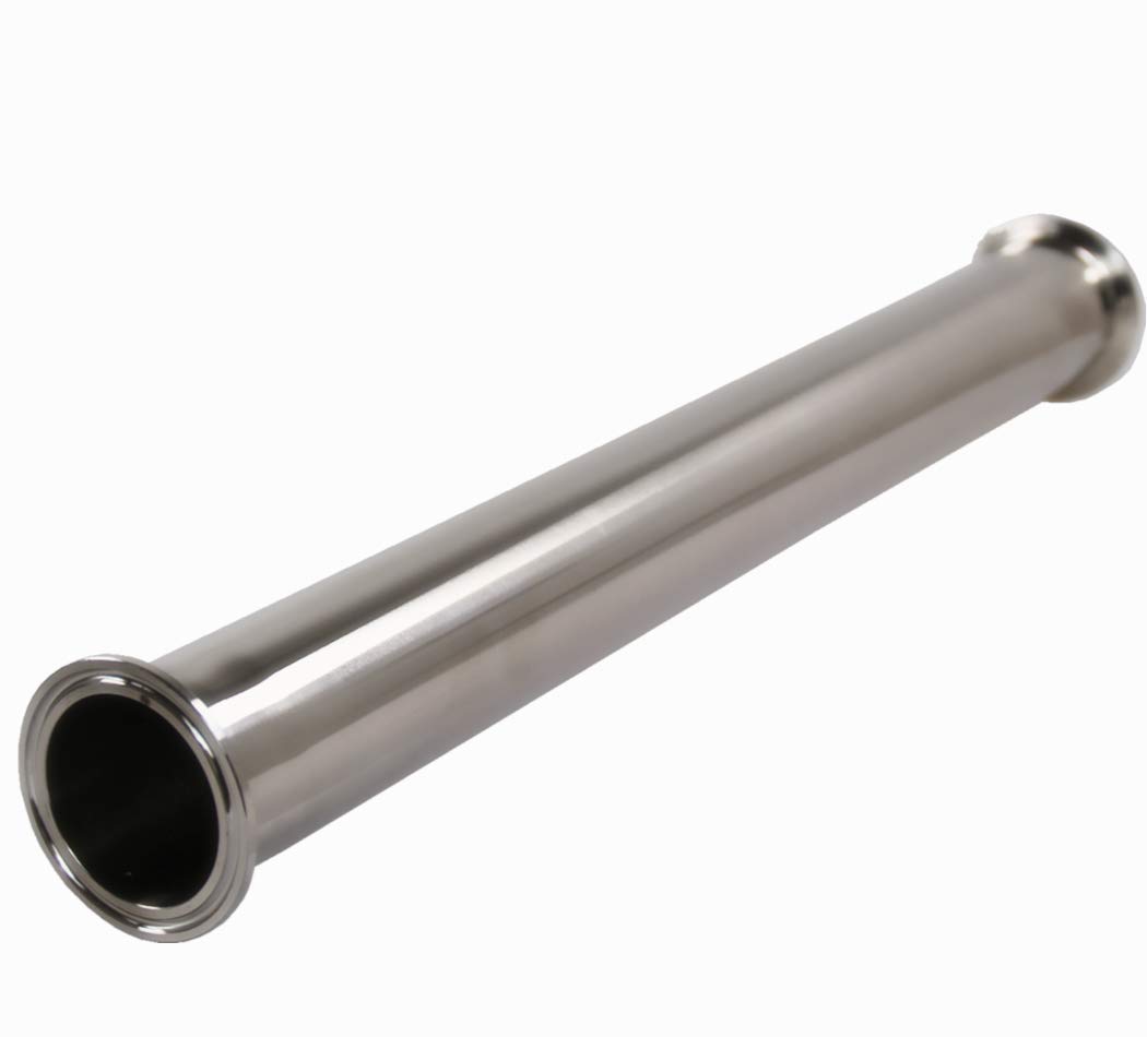 WZDSVF Sanitary Ware Spool Pipe with Hairpin Stainless Steel 304 Seamless Round Pipe 1.8"Three Clip 64 mm Sleeve Flange DingSheng (Tube Length: 24 Inch / 610MM)