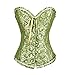 Aoleytech - Corsetto sexy da donna, top gotico, in raso, guêpière, push-up, stile vintage, corsetto con lacci, verde, S