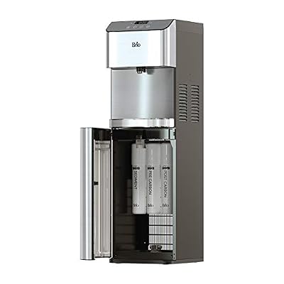 Brio Moderna Self Cleaning Bottleless Water Cooler Dispenser with Filtration – Adjustable Temperature – Digital Clock – LED Nightlight – Tri Temp Hot, Cold, and Room