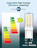 QOJUX 3W G9 Led Bulbs Cool White Dimmable, Energy Class C, 34 LEDs 480LM G9 Bulb Equivalent to 50W Halogen, 6000K AC 220-240V No Flicker Energy Saving Light Bulbs for Home Lighting Decor 5 Pack - Image 3