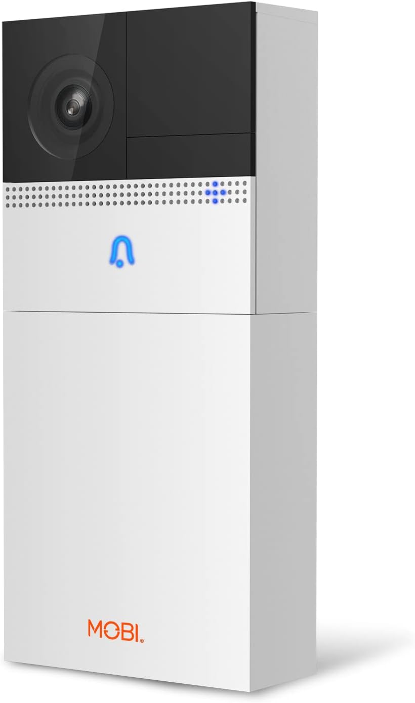 MOBI Motion Sensor Night Vision Video Doorbell Replaces Existing Wired/Wireless Doorbells, Freely Connects to App, Includes Memory Card Slot - Alexa/Google Compatible