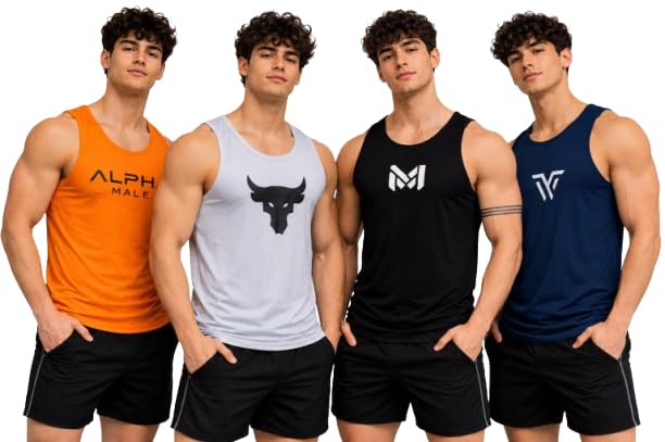 PSC Mens 100% Polyester Printed Vest for Men Pack of 4-picture-11