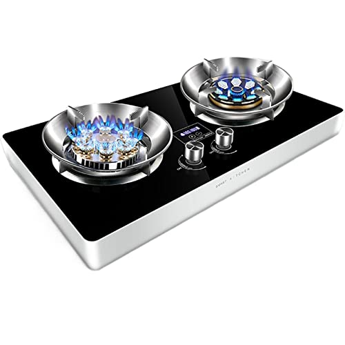 Aouoeeo Placa de Gas, Encimera de Gas, Cocina de Gas de sobremesa con Quemador, 1 Quemador de Cristal y 2 hornillas portátiles de 4200 W y 7200 W.