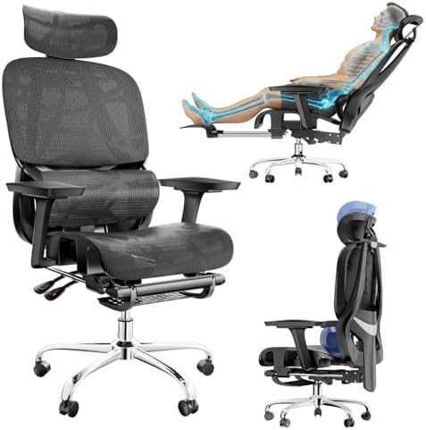 Cadeira ergonomica com apoio para os pés, Encosto Ajustável em 14...
