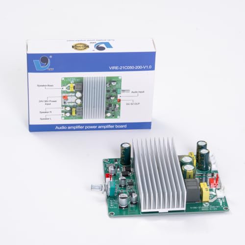 Image of VIRE 2.1 Channel Class D Amplifier Board 2x50W + 200W Subwoofer - TPA3251 with NE5532 Low-Pass Filter for Home Theatre, Active 2.1 Speaker Cabinets and DIY Audio Builds (Model VIRE-21C050-200 V1.0)