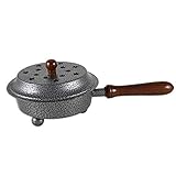 Longitud: 28 cm NKLaus incensario de Metal con Mango de Madera Tapa abatible Ø 12cm Quemador de Incienso Deco 2213