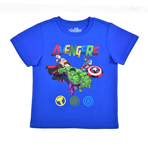 Marvel Avengers Boys 3 Pack Short Sleeve T-Shirt for Toddler and Little Kids – Blue/Red or Blue/Red/Green or Blue/Red/Grey2