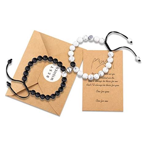 KINGSIN Valentines Day Gifts for Him Couple Gifts Couples Boyfriend Girlfriend Bracelets Matching Distance Relationship Bracelet Gifts for Friend Women Men Him His Hers BFF Bf Gf Lover Cover