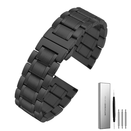 Bracelet montre métal 22mm en acier inoxydable mailles robustes de qualité supérieure