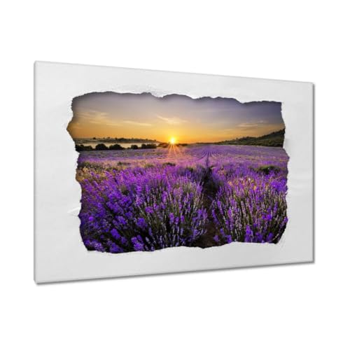 Toile lavande paysage haut de gamme 120 x 80 cm décoration murale
