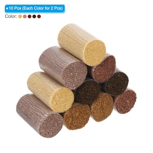 Image of Patikil 10 Rolls Latch Hook Kit - Precut Yarn for Hook Rugs, Adults & Beginners - Brown Tone
