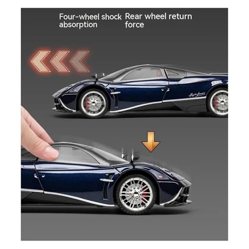 LIUSANG Model samochodu w skali 1:18 do Huayra Dinastia Supercar ze stopu metali, model pojazdów z kolekcją, nadaje się do wyświetlania (fioletowy)