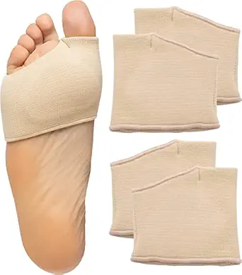 RANUR Forefoot Pads for Pain Relief Hallux Valgus Support for Bunion Forefoot Sleeve Pads, Metatarsal Pads for Men and Women with Ball of Foot Cushion Colour Beige 1 Pair