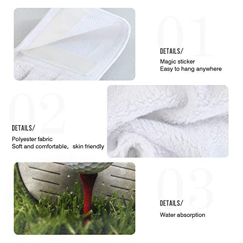 Sport Golf Ball Grass Hanging Hand Towels 2 Pack For Kitchen Bathroom, Soft Absorbent Coral Fleece Tie Towel Thick Microfiber Dish Towel Washcloth Machine Washable With Loop #TOP3