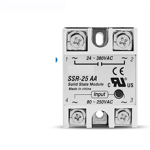 Relais à semi-conducteurs monophasé 10A SSR-10AA avec entrée 80-250V CA lot de 5