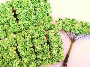 Green Mini Paper Roses (144 Count)