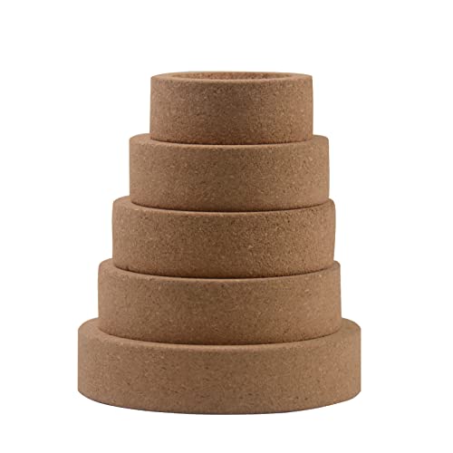Swones Laboratory Flask Cork Stand - Lab Flask Support Cork Stand,Cork Flask Holder,Mat Ring Holder For Round Bottom Flasks,5 Sizes For 10Ml-2000Ml Flasks (80Mm/3.15In-140Mm/5.51In, 5) #TOP25