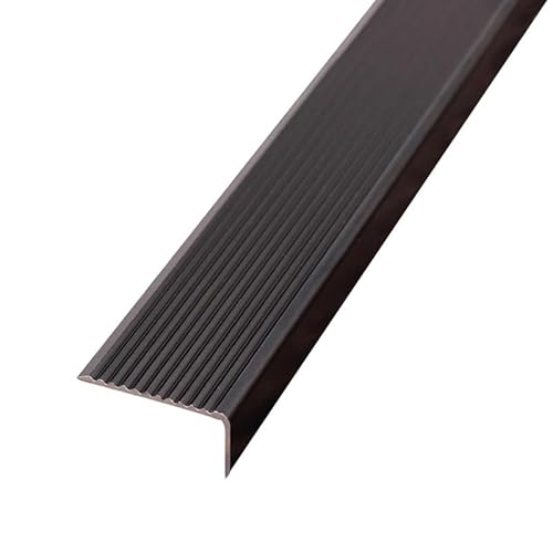 アルミ製 滑り止め ステップノーズ 階段 エッジ保護 防水 金属ステップトリム(Black,50x30mm (2.0x1.2 in))