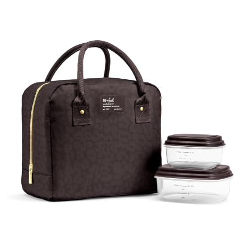 Fit & Fresh Bloomington Lunch Bag for Women - Insulated Large Lunch Box for Work with Containers, Leak-Resistant