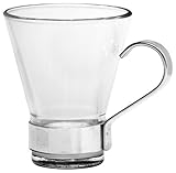 Bormioli Rocco Ypsilon 3.75 oz. Espresso Cup with Stainless Steel Handle, Set of 4, Gift Boxed