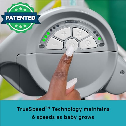 BRIGHT STARTS Balancelle bébé électrique compacte – Animaux 6 vitesses balancement 10 chansons 2 position d'inclinaison - vue 8