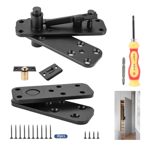 Hidden Door Hinge, 570LBS Load-Bearing, Thickened Solid Alloy Steel - 360° Rotation Hidden Pivot Hinge for Bookcase, Heavy Duty Hardware Invisible Hinges for Secret Doors or Concealed Doors