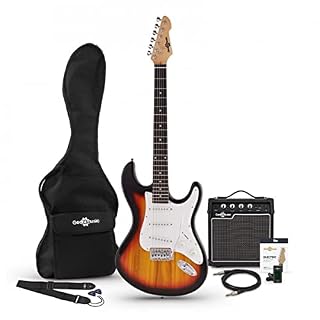Pack avec Guitare Électrique LA Ampli & Accessoires Sunburst - Les Beatles, Paul McCartney, John Lennon, RIngo Starr, George Harrison