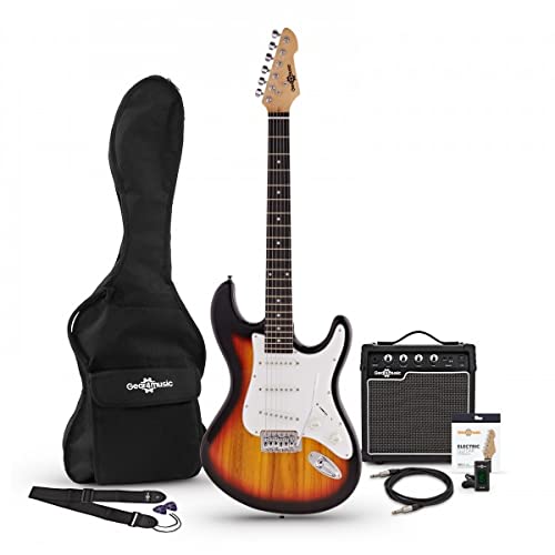 Pack avec Guitare Électrique LA Ampli & Accessoires Sunburst - Les Beatles, Paul McCartney, John Lennon, RIngo Starr, George Harrison Pack avec Guitare Électrique LA Ampli & Accessoires Sunburst