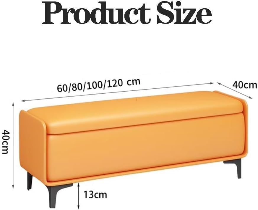 Banc de lit rectangulaire avec grand coffre de rangement - 3