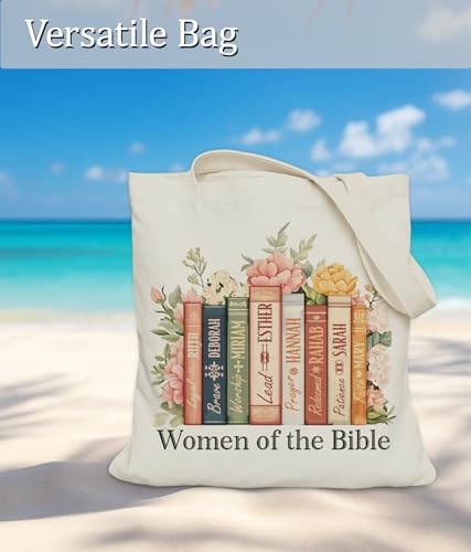 Image of Aesthetic Christian Gifts Tote Bag for Church, Religious Tote Bag for Bible Study, Medium Size with Inner Pocket