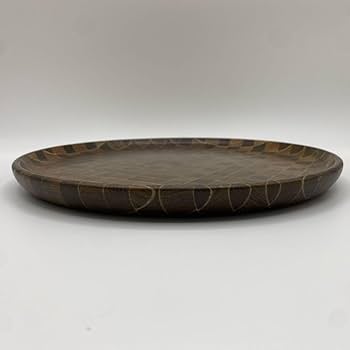 寄木細工　丸盆　27cm 無垢　かなざし　銘あり　作家　金指勝悦　木製　トレイ Amazon｜箱根寄木細工 丸盆 金指勝悦 かなざし 金指ウッド
