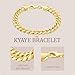 KYAYE 14K Gold Bracelets for Men Charm Cuban Link for Mens Chunky Gold Bracelet Bold Chain Non Tarnish Fashion Jewelry 6.5'' 7'' 7.5'' 8'' 8.5''