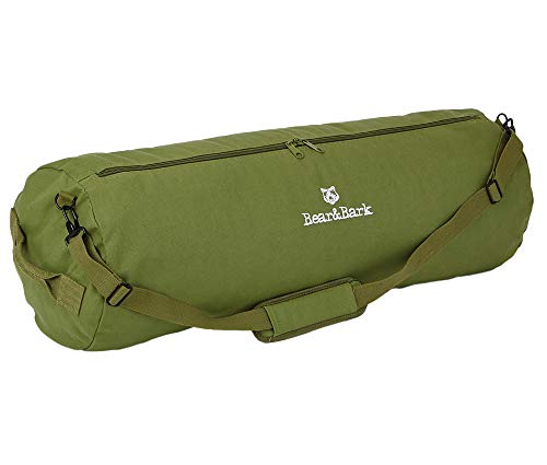 Large Duffle Bag - Green 50"x20" - 257L - Extra Large Canvas Military and Army Cargo Style Carryall Duffel for Men and Woman – College Student, Backpacking, Travel and Storage Shoulder Bag
