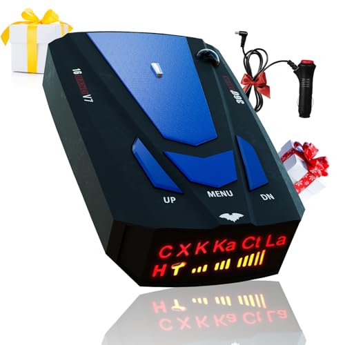 New Driving Aids Laser/Radarr-Detectors for Cars - Long Range Detection, Mute Memory, City/Highway Mode, Led Display, False Alert Filtering VG-2 Immunity, Ideal Gifts (Blue)