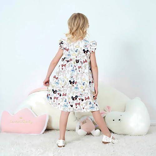 Girls Summer Fashionable Casual Flutter Dress Children's Mickey Dress4