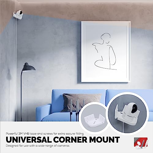 Image of Drill Free Tilted Corner Wall Mount Small Shelf for Baby Monitor, Home Security Cameras and More, Strong VHB Adhesive with Screw Option, Easy to Install, No Mess Brainwavz