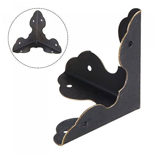 Image of uxcell 33x33x33mm Metal Box Corner Protectors Edge Guard Bronze Tone 8pcs