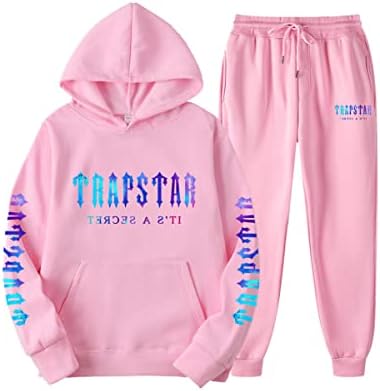 LIAOPUFUS Trapstar Tracksuit for Men Sport Jogging Print 2 Pieces Hoodies and Pants Fall Winter