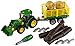 Theo Klein 3906 Trattore John Deere con carro per legno e fieno | Set di viti con cacciavite I Giocattoli per bambini dai 3 anni in su